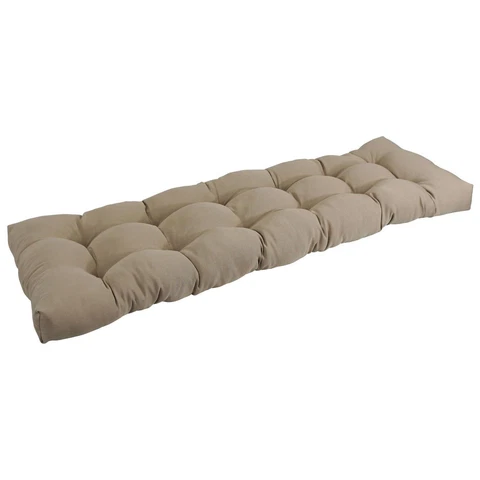 Blazing Needles Twill Tufted Bench Cushion Toffee 60" x 19" Cover