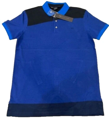 Camisa Polo Marc by Marc Jacobs Para Hombre Colorblock Azul/Negro Nueva con Etiquetas - Talla XS Precio de venta sugerido por el fabricante 98 USD Foto 1 de 4