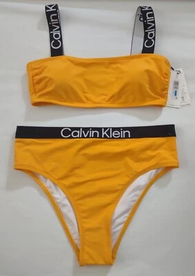 Traje de baño Calvin Klein 2 piezas para mujer mango talla XL 🆕 NUEVO CON ETIQUETAS Foto 1 de 4