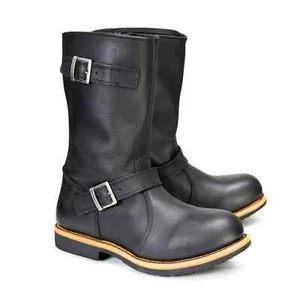 Botas de montar de motocicleta Milwaukee de cuero MBM9066 antiguas clásicas de ingeniero para hombre - Imagen 1 de 10