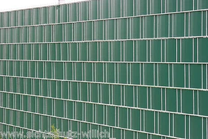 Sichtschutzzaun - Sichtschutz SIGMA grün für Doppelstabmatte - Bild 1 von 4