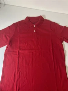 Lands' End School Uniform Kids Short Sleeve Polo Shirt Red Medium 10-12 Boys NEW - Picture 1 of 12