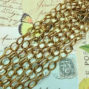 Textured Brass Chain (Sold By The Foot) 10x13mm - Picture 1 of 4
