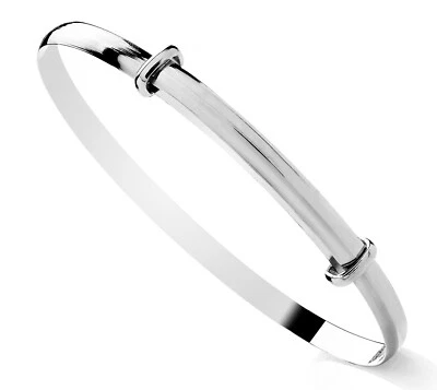 925 Sterling Silver Ladies Expanding Bangle - SOLID 925 Silver - Gift Boxed - Image 1 of 4