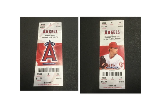 ANGELS 2012 TICKET STUB 9/8/12-9/21/12 Mike Trout HR # 31 & # 33~SGA Cover