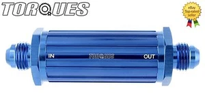 AN -6 (-06AN JIC AN06) Blue Anodised Billet Slim Line Fuel Filter 30 Micron - Picture 1 of 1