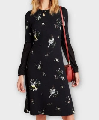 Aldo Martins Women’s Dress Small Petite Wool Blend Birds Feminine Dainty - Image 1 of 4