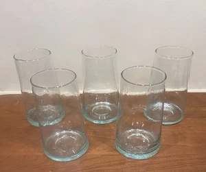 Set of 5 Hand Blown Possibly Moroccan Cone 4 3/4" Glasses Verve Culture - Picture 1 of 8