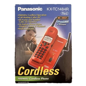 Panasonic KX- TC1484R 900 Mhz Cordless Phone RED - RARE COLOR - Picture 1 of 8