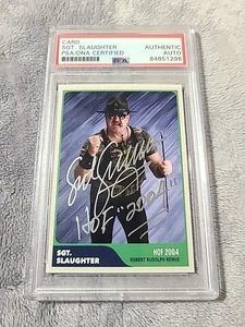 Sgt Slaughter Signed Card WWF WWE Hof 2004 PSA DNA Gi Joe - Picture 1 of 10