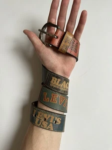 Cinturón de cuero Levi's multicolor con logotipo gráfico de Estados Unidos - Imagen 1 de 7