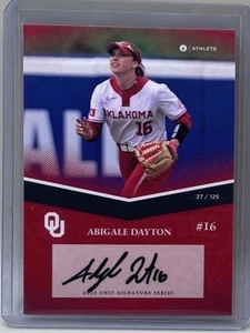 Autógrafo de softbol Abigale Dayton 2025 Onit OU Oklahoma Sooners/125 automático - Imagen 1 de 2