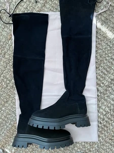 Stuart Weitzman Bedfordland Massive Platform Over The Knee Suede Boots 38 $1000 - Picture 1 of 16