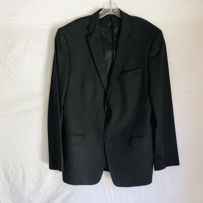 Versace Collection Blazer Mens 52 Black Wool Blend Two Button Formal Jacket Coat - Image 1 of 4
