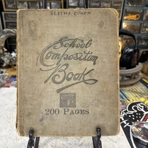 Early 1900s School Composition Notebook With Handwritten Recipes - Picture 1 of 20