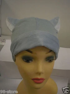 Light Blue & White Kitty CAT KID'S HAT Cosplay Anime Goth Agf for KIDS - Picture 1 of 1