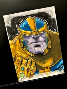 Boceto de obras maestras de Marvel 2018 Thanos Estrella Rivera impresionante 😍 😍 1/1 - Imagen 1 de 2