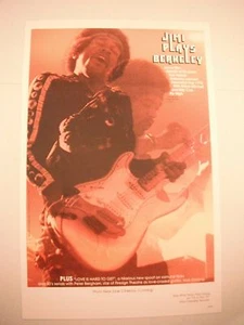 Jimi Hendrix Plays Berkeley Poster Promo 11x17 1970 Mitchell Cox - Picture 1 of 1