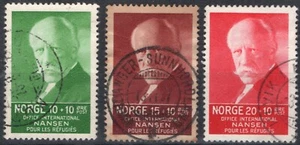 1858 Norway 1935, NK 193-95, Nansen I, nicely canc., MI 172-74, SC #B5-B7. - Picture 1 of 1