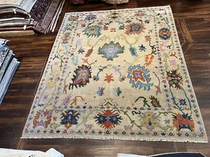 Genuine Hand Knotted Turkish Oushak Heriz Geometric Area Rug Carpet 8’3”x9’10,45 - Picture 1 of 12