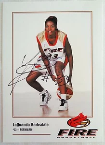 Signed Portland Fire LaQUANDA BARKSDALE Autograph CARD 5x7 In-Person WNBA - Picture 1 of 2