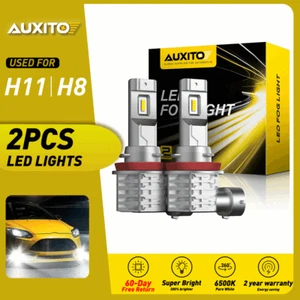 AUXITO LED Fog Light Bulb H8 H11 Fog Light Bulb White 6500K High Power Lamp New - Picture 1 of 10