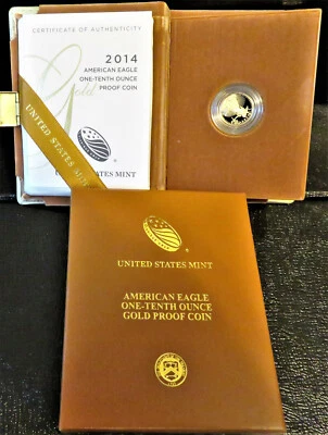 2014-W GOLD Eagle Proof $5 1/10oz. OGP - Image 1 of 3
