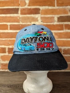 Vintage 1997 Daytona 500 Druckknopflasche Denim Mütze Kappe Racing Winston Cup Nascar - Bild 1 von 7