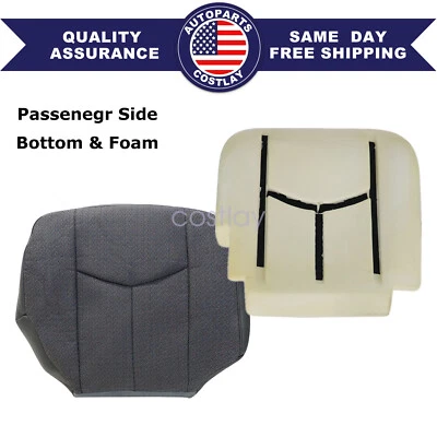 Cubierta de asiento inferior de tela y espuma para pasajero GMC Sierra Chevy Silverado 2003-2007 Foto 1 de 4