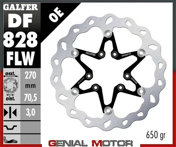 Galfer Front Brake Disc Wave Floating (C. Steel) 270X3mm Tm Mx 450 F 2015 - Image 1 of 1