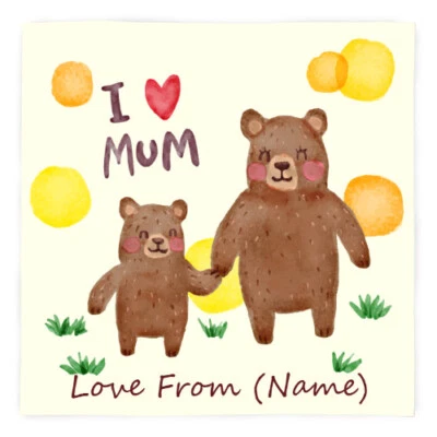 Amo Mamma Orso - Coperta In Pile Personalizzata 150Cm X 150Cm - Immagine 1 di 4