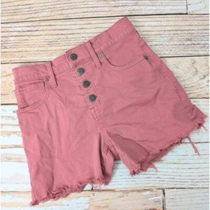 Madewell Pink High Rise Denim Button Fly Cutoff Shorts - 23 - Bild 1 von 6