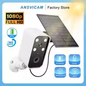 1080P Solar Outdoor Wireless WiFi PTZ Camera Built-in Battery Video Surveillance - Foto 1 di 11