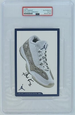 PHIL KNIGHT NIKE SIGNED MICHAEL AIR JORDAN 11 SHOE CARD PSA DNA COA AUTOGRAPH - Image 1 of 3