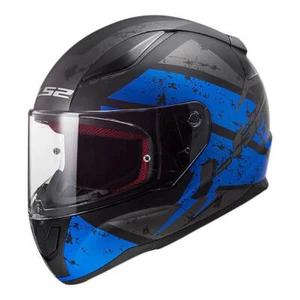 LS2 FF353 RAPID DEADBOLT BLACK BLUE MOTORCYCLE SCOOTER HELMET SIZES S M L XL 2XL - Picture 1 of 3