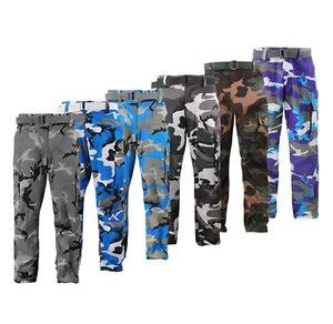Men's Army Camo Combat Regular Fit Twill Military Tactical Work Cargo Pants - Picture 1 of 19