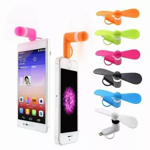 3-IN-1 MOBILE PHONE POWER MINI FAN cooling FOR iPhone 5 6 7 8 X micro B type C - Picture 1 of 42
