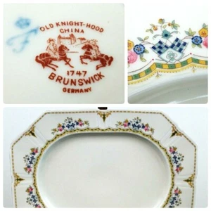 Antiguo plato ovalado para servir con capucha de caballero China 15" x 11" en FUR2 Furstenberg Alemania - Imagen 1 de 11