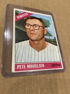 1966 Topps #248 Pete Mikkelsen Pittsburgh Pirates Vintage Baseball (crease) (r)