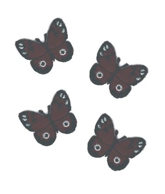 Burgundy Butterfly Patch Embroidered Cut out Iron on Sew on Lot of 4 - Image 1 of 2
