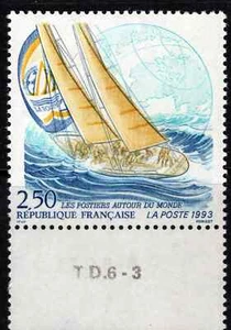 FRANCE 1993 WHITBREAD TRANS-GLOBAL RACE, YACHT, SINGLE STAMP SCOTT 2375 MNH - Picture 1 of 2