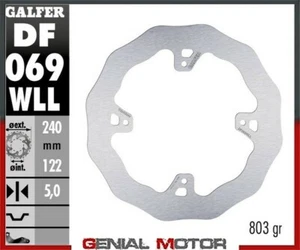 Galfer Disco Freno Posteriore Wave Fixed Solid 240X5 Hm Crf 250 Motard 2003>2006 - Foto 1 di 1