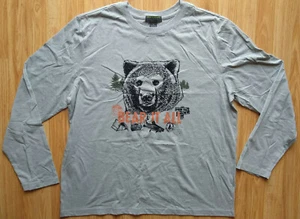Camisa de manga larga gris XL John Bartlett Bear It All para hombre - Imagen 1 de 3