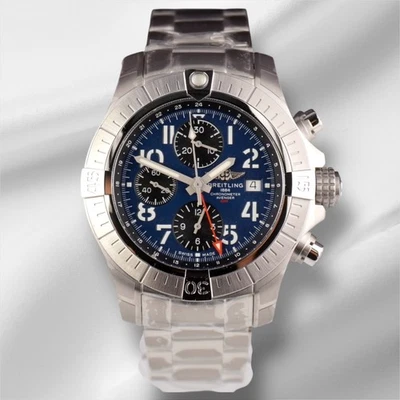 Breitling 45mm Avenger Chronograph GMT Automatico IN Acciaio Da Orologio A24315 - Immagine 1 di 4