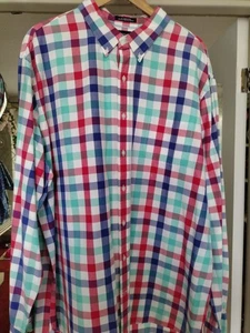 used mens xxl Lands End outrigger oxford checked shirt - Picture 1 of 10