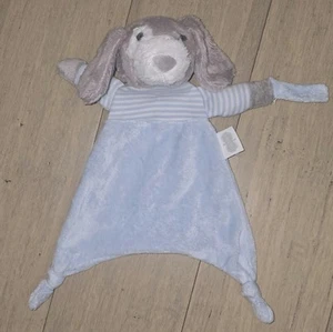 Mud Pie Blue Gray Puppy Dog Knots Lovey Security Blanket/Lovey Paci Holder - Picture 1 of 7