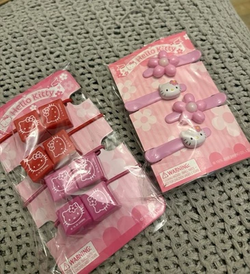 Accesorios para el cabello Hello Kitty. Pack de 2 juegos de corbatas y clips nuevos Foto 1 de 4