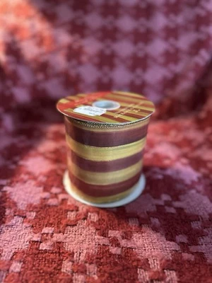 Mackenzie-Childs Heirloom Wired 4 Inch Ribbon 2 Rolls Available Frank & Mustard - Image 1 of 4
