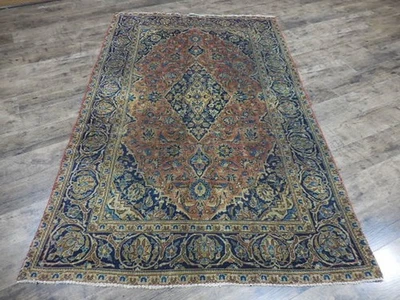 Анатолийский геометрический винтажный турецкий ковер, деревенский турецкий винтажный ковер 4,4 x 6,10 - Изображение 1 из 4