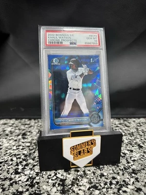 2022 Bowman Sapphire #BCP-3 Khalil Watson 1st Bowman Chrome PSA 10 - Image 1 of 2